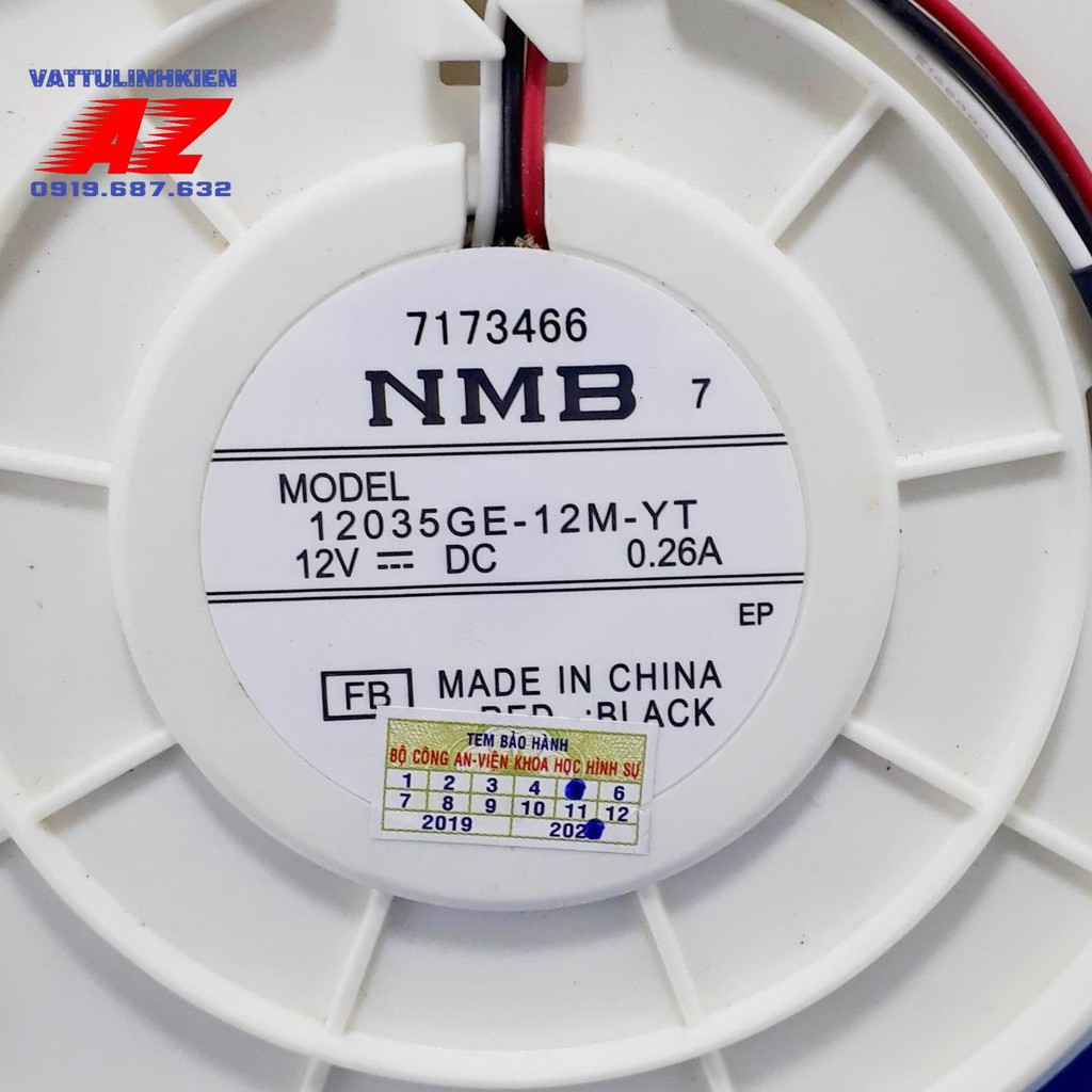 Quạt tủ lạnh tròn 12 cm NMB DC12V-0.26Am, 3 dây dùng cho tủ SAMSUNG hãng