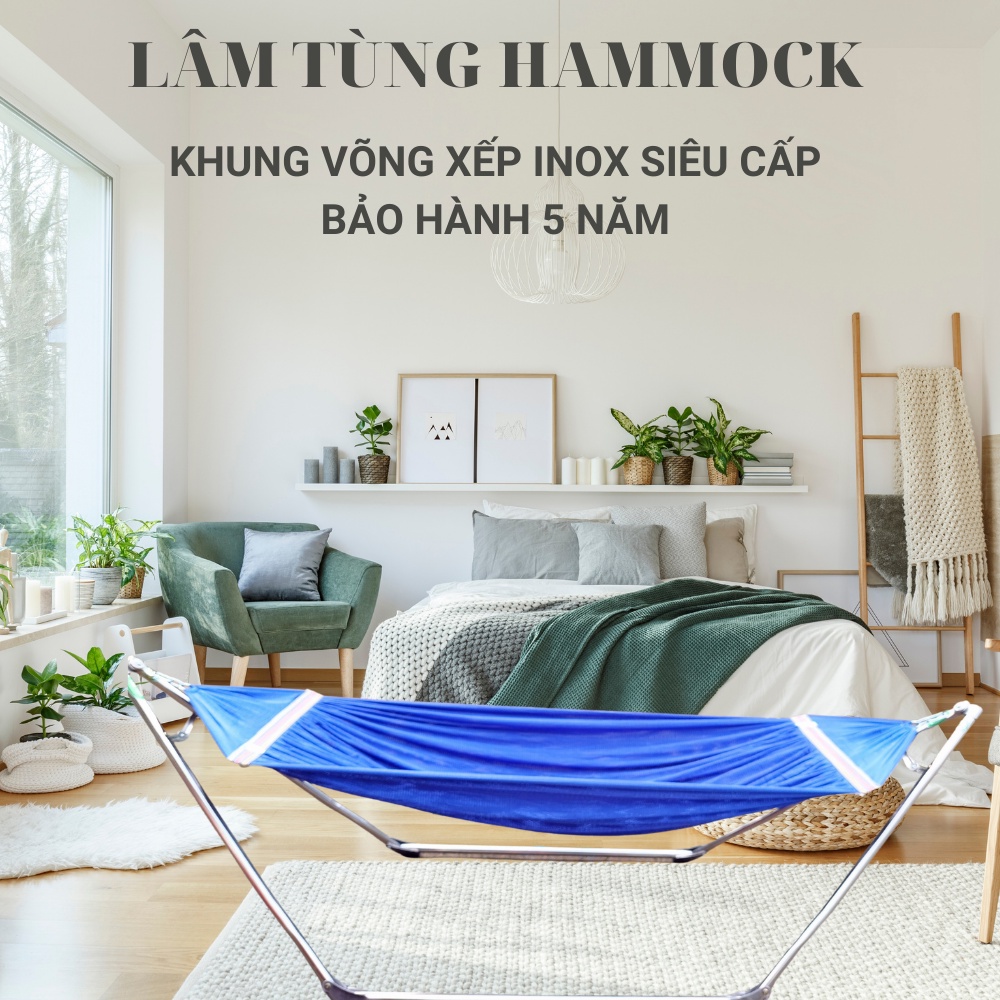 [SIÊU CẤP]:KHUNG VÕNG XẾP INOX CAO CẤP THẾ HỆ MỚI ✅Bảo hành 05 năm✅ỐNG 32 DÀY 1,4 LY HIỆU LÂM TÙNG