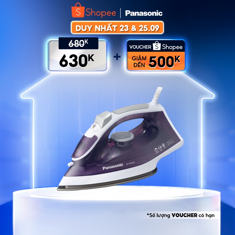 Bàn ủi hơi nước Panasonic NI-M300TVRA - Hàng Chính Hãng - Xanh dương