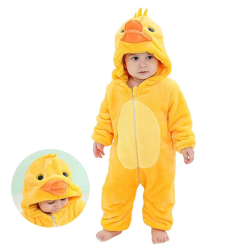 Áo Liền Quần Tay Dài In Hình Khủng Long / Sư Tử Hoạt Hình Đáng Yêu Dành Cho Bé Trai Gái