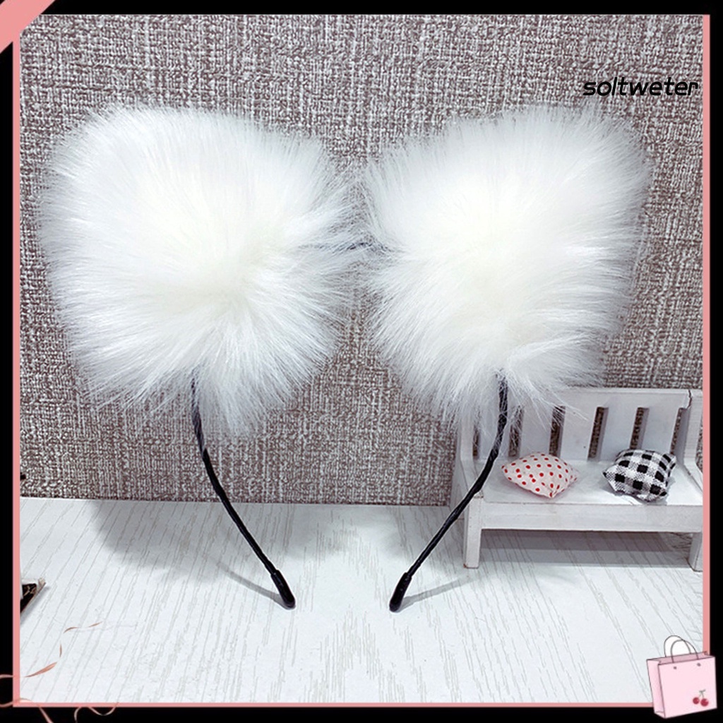 Băng Đô Cài Tóc Tai Mèo Bằng Vải Bông Dễ Thương Cho Hóa Trang