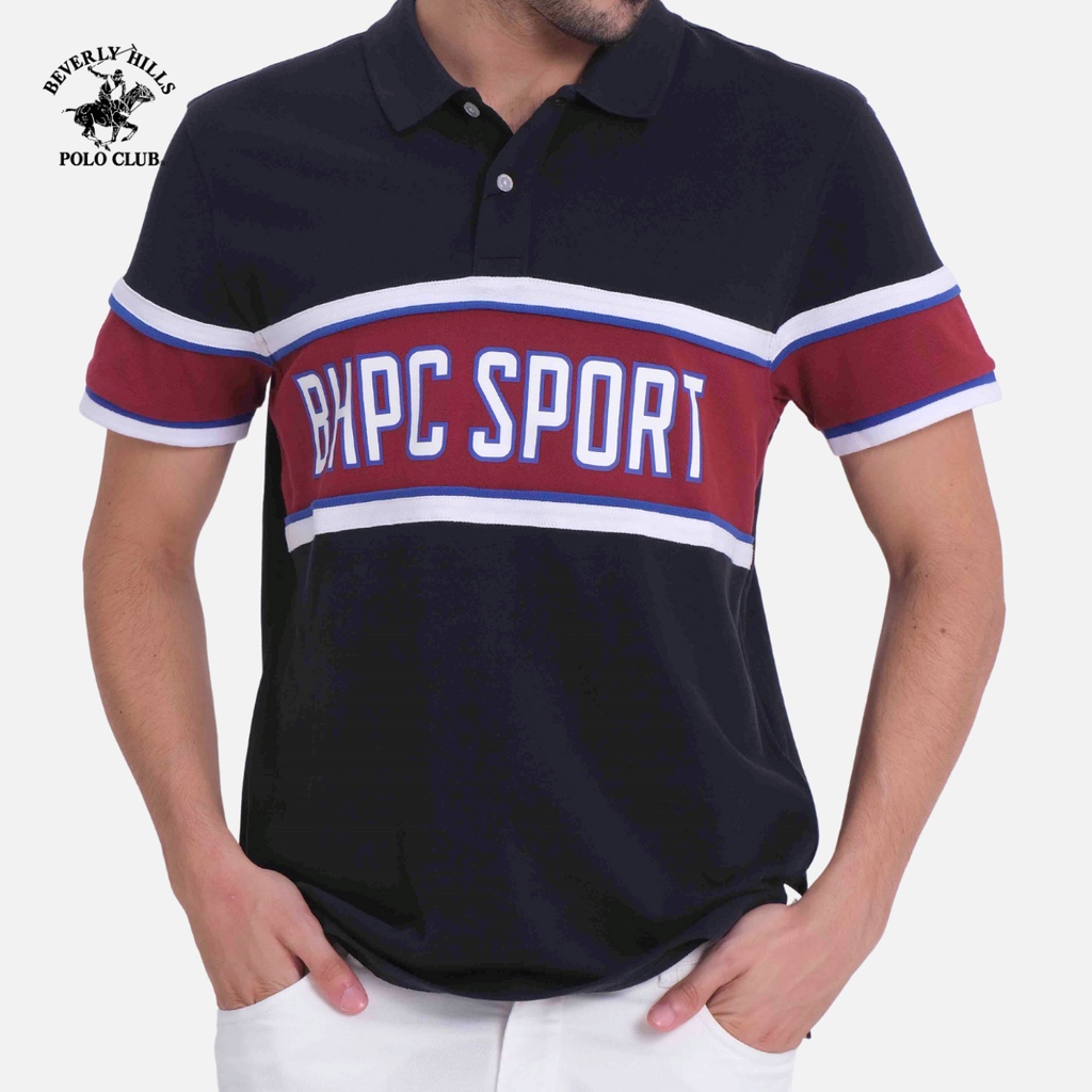 Beverly Hills Polo Club - Áo polo Ngắn tay Nam Regularfit Đen BK- BHPC PMRSS20TL099