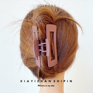 JOYPONY Fashion Kẹp Tóc Kiểu Dáng Hìlàm Từ Acrylic Hình Vuông Màu Hồng Kem Hàn Quốc