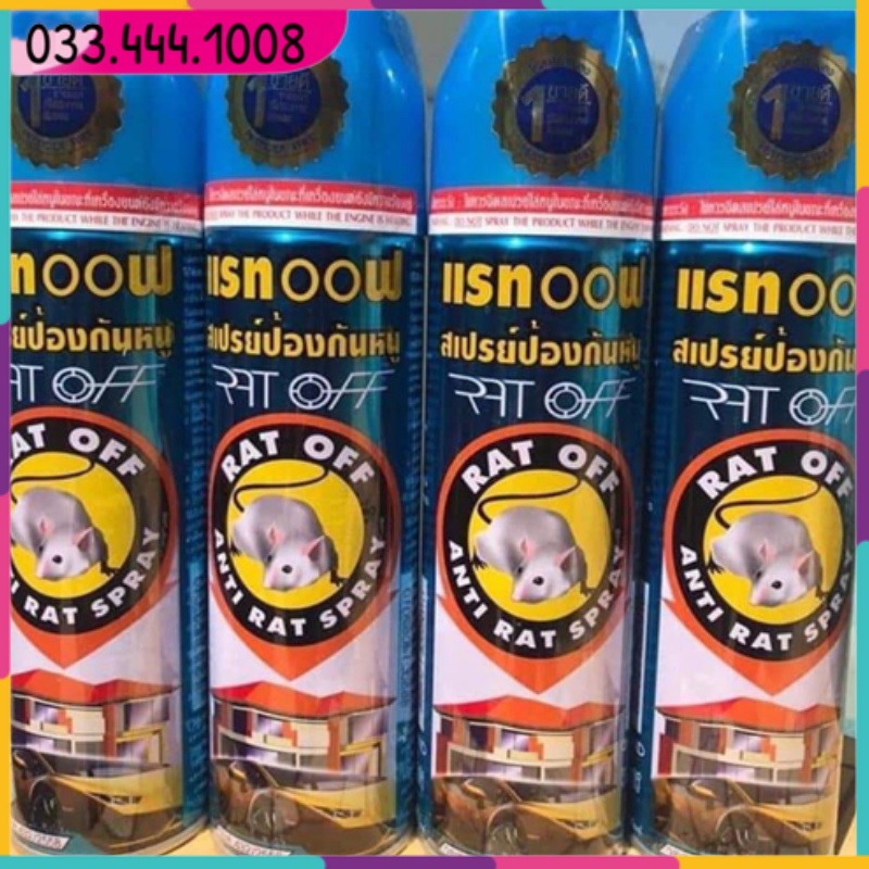 Xịt  Đuổi Chuột Rat Off - Anti Rat Spray Thái Lan 200ml - chống chuột khoang máy, cắn xe ô tô