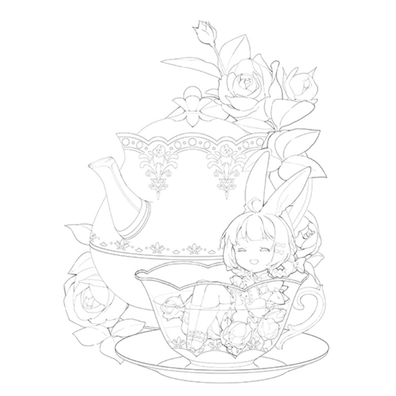 Tổng hợp tranh Line art tô màu nước Lolita a5 200gsm