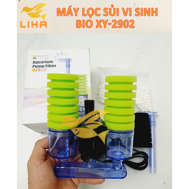 Lọc Sủi Vi Sinh Có Máy Bơm Bio Bông Đôi Kèm Vật Liệu Lọc XY-2902