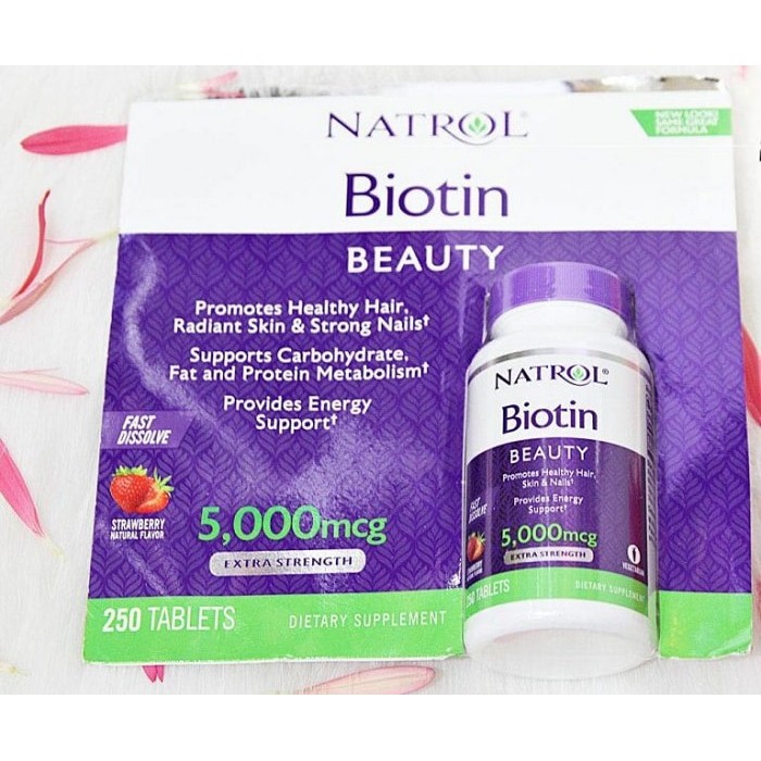 Viên ngậm Natrol Biotin 5000mg Chai 250 viên | Thế Giới Skin Care