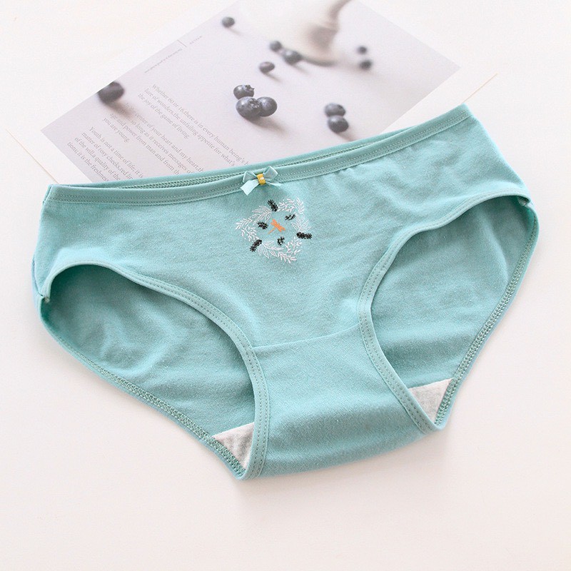 Quần Lót Nữ Cotton kháng khuẩn thoáng mát tông xanh lá dễ thương mã 1311 | BigBuy360 - bigbuy360.vn