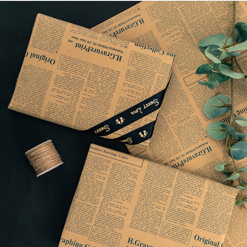 Giấy báo decor vintage kraft dùng gói quà, trang trí nhà cửa, chụp ảnh, gói hoa TALISMAN