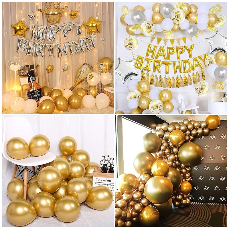 Set 50 Bong Bóng 5 inch Nhiều Màu Sắc Xinh Xắn Trang Trí Tiệc Cho Bé