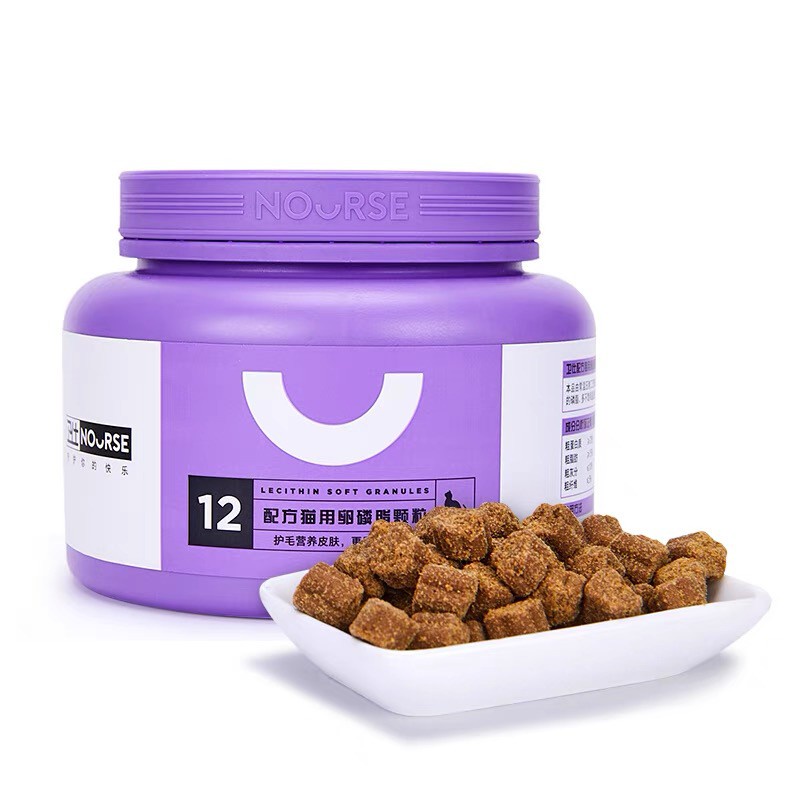 Viên mềm dưỡng lông cho mèo Nourse 12 Lecithin soft granules 180g