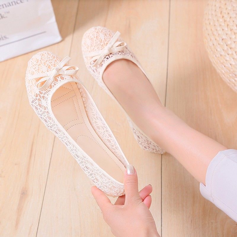 [Quick Shipment✨Giày Búp Bê Đế Mềm Phối Lưới Thoáng Khí Chống Trượt Thời Trang Xuân Hè Dành Cho Nữ 2022