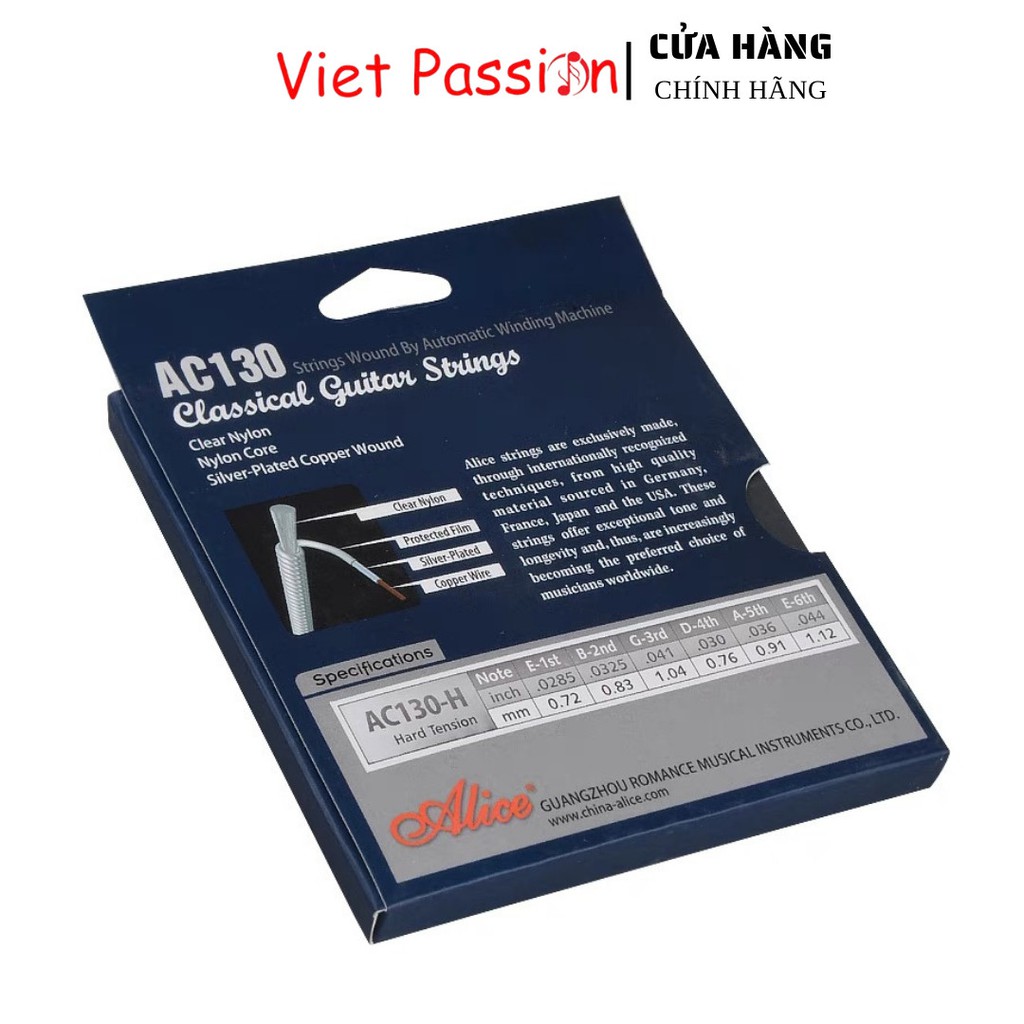 Dây đàn guitar classic Alice AC130 chính hãng dây nylon cổ điển Viet Passion