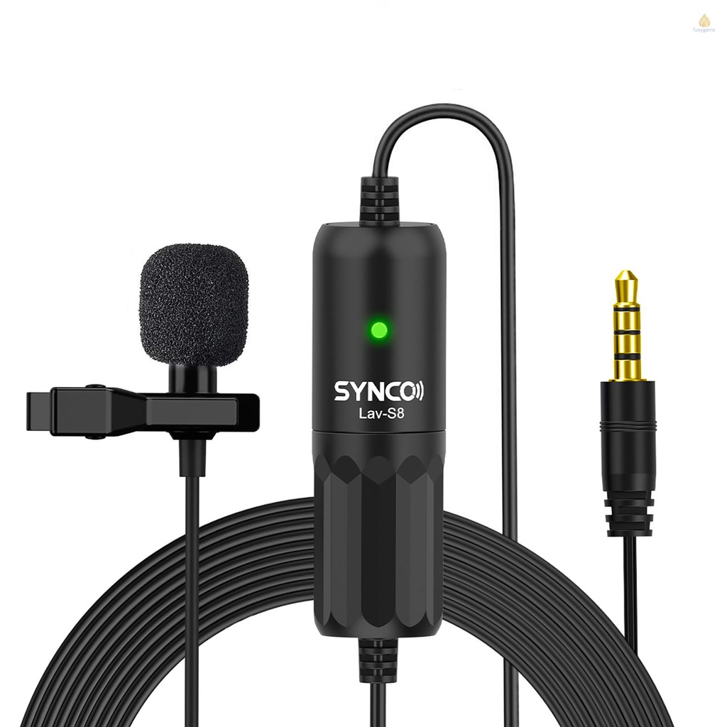 Micro SYNCO Lav-S8 chuyên nghiệp dài 8m/ 26.2ft có kẹp chống ồn hỗ trợ thu âm cho máy ảnh DSLR PC