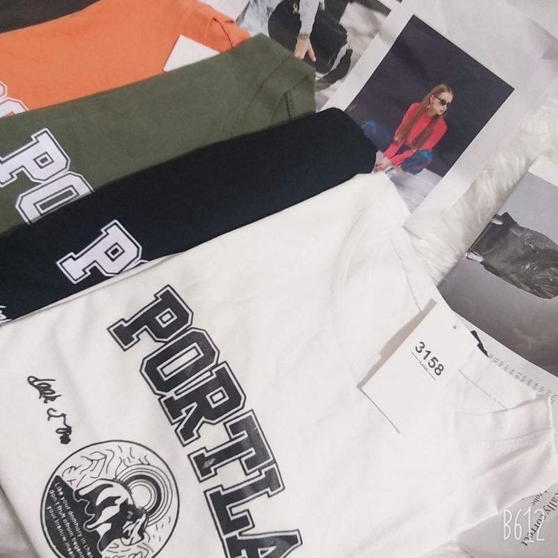 Áo phông 3158,áo thun tay lỡ from rộng chất cottong in hình PORTLAN