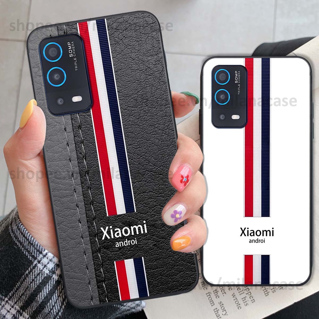 Ốp Oppo A54 / A55 in giả da phong cách thể thao, cá tính, thời trang