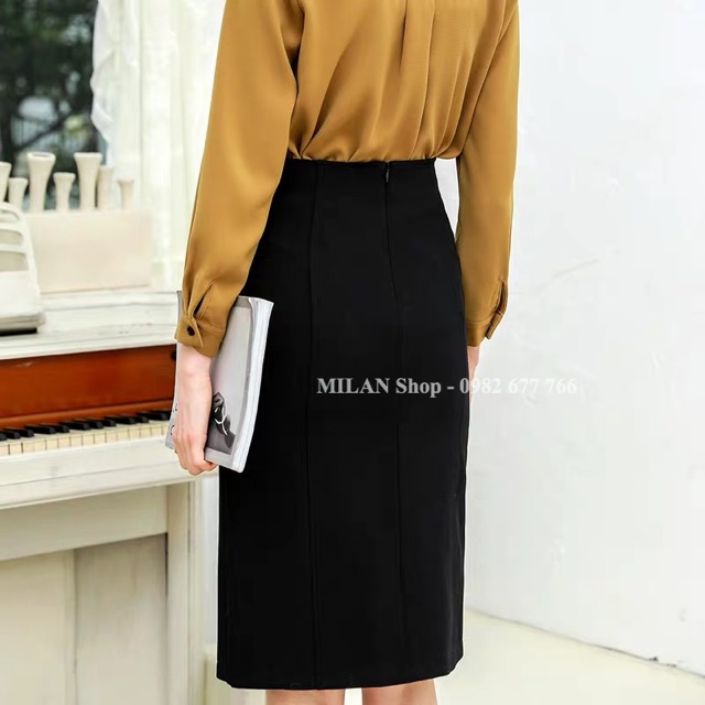 Chân váy dạ dài qua gối 4 khuy siêu chất | BigBuy360 - bigbuy360.vn