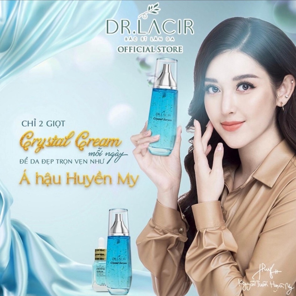 Serum dưỡng da mặt Dr Lacir Serum tinh thể vàng ngăn lão hóa mờ nếp nhăn, mờ thâm nám, dưỡng ẩm, 2 size 25ml và 50ml