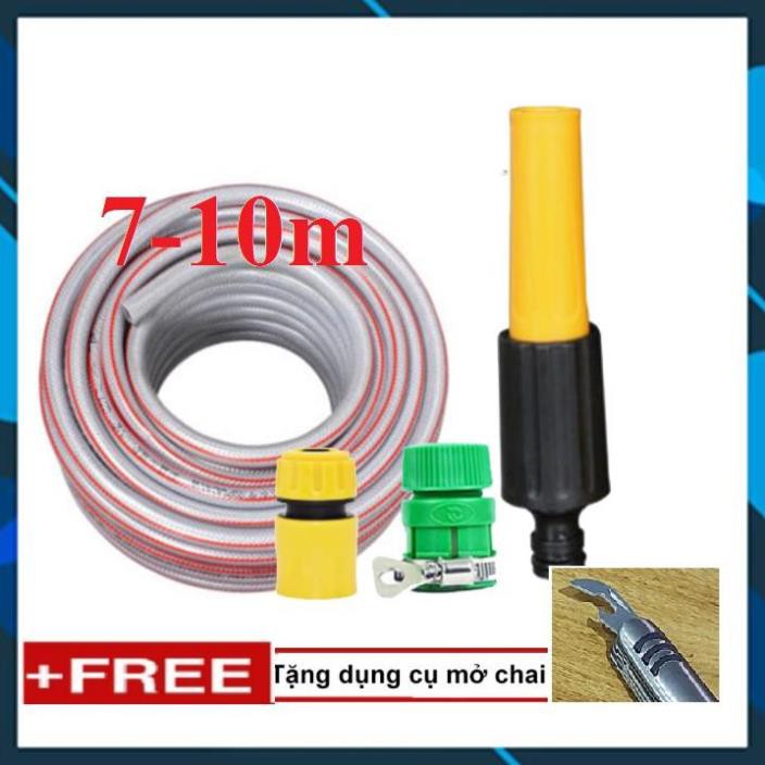 Vòi Xịt❤️FREESHIP🚛 Bộ dây vòi xịt nước rửa xe, tưới cây ✔, tăng áp 3 lần, loại 7m, 10m 206622-5 cút sập, + 🎁 mở chai