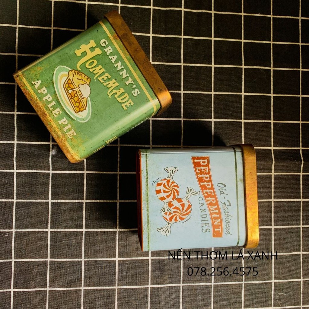 Nến thơm Vintage Old Fashioned Peppermint Candies hộp thiếc phong cách cổ điển