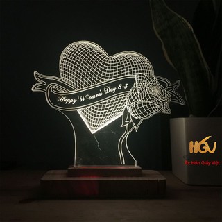 Đèn LED 3D quà tặng 8/3