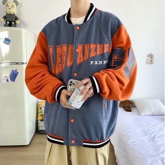 Áo khoác bóng chày form rộng phong cách hàn quốc mới cho nam