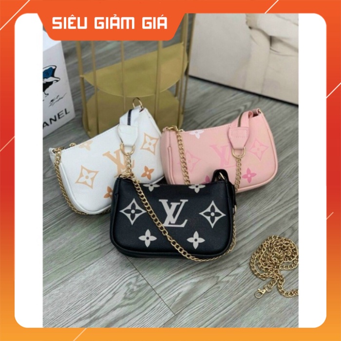 Túi Kẹp Nách Lv , Túi Phối Dây Xích cá Tính