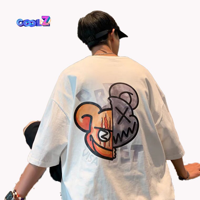 Áo thun tay lỡ.Hình Chuột Jet. Phông Unisex nam nữ. Cotton oversize form rộng CZ065