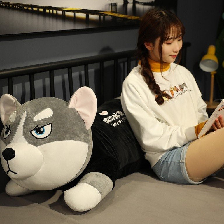 Chó Bông Husky chủng tộc đại ngáo - Gấu bông ôm mùa đông siêu to khổng lồ 120cm - Tọ Tọ Toys