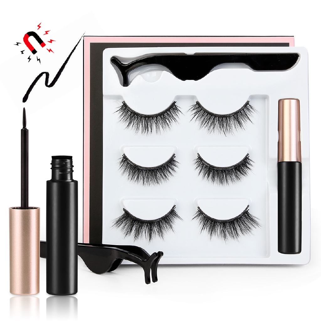 Bộ 3 Cặp Lông Mi Nam Châm Tự Nhiên MAANGE Và Dụng Cụ Gắn Không Cần Keo 50g