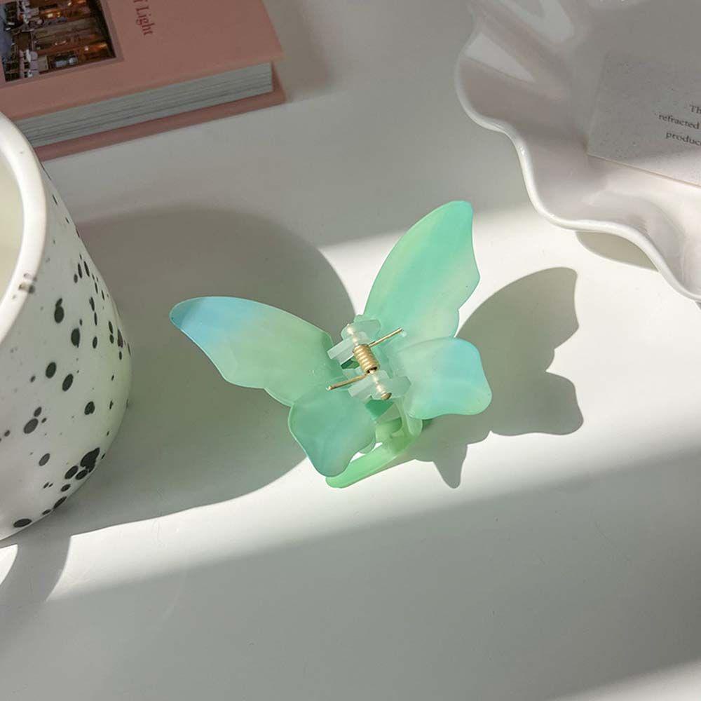 Kẹp Tóc Cá Mập Bằng Acrylic Nhám Màu Sắc Gradient Sáng Tạo WMES15H Dành Cho Bạn Gái