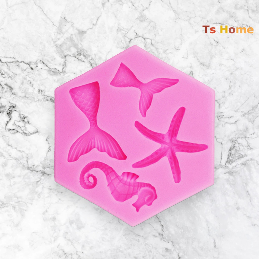 Khuôn Làm Bánh / Sô Cô La / Kẹo Mềm Nhẹ An Toàn Cho Sức Khỏe Hình Sinh Vật Biển