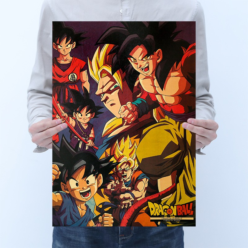 Poster Dragon Ball Dán Tường kích thước 50.5*35cm - Tranh Nhân vật hoạt hình Dragon Ball dùng trang trí nội thất