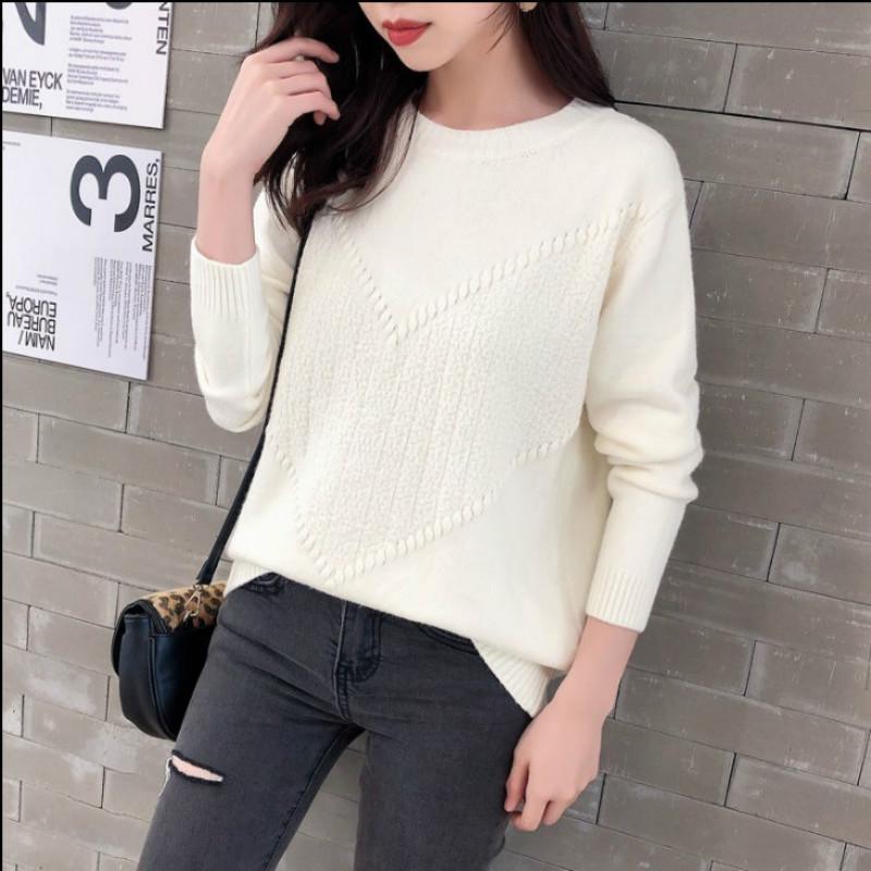 Áo Len Nữ Dài Tay Cổ Tròn Thời Trang Hàn