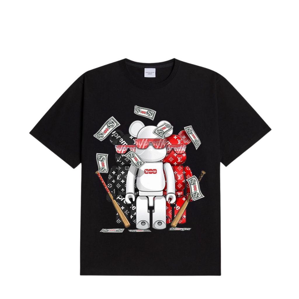 Áo thun bearbrick cotton 100% chính phẩm, form oversize, chuẩn hàng xịn, full tem mạc, Anam Store