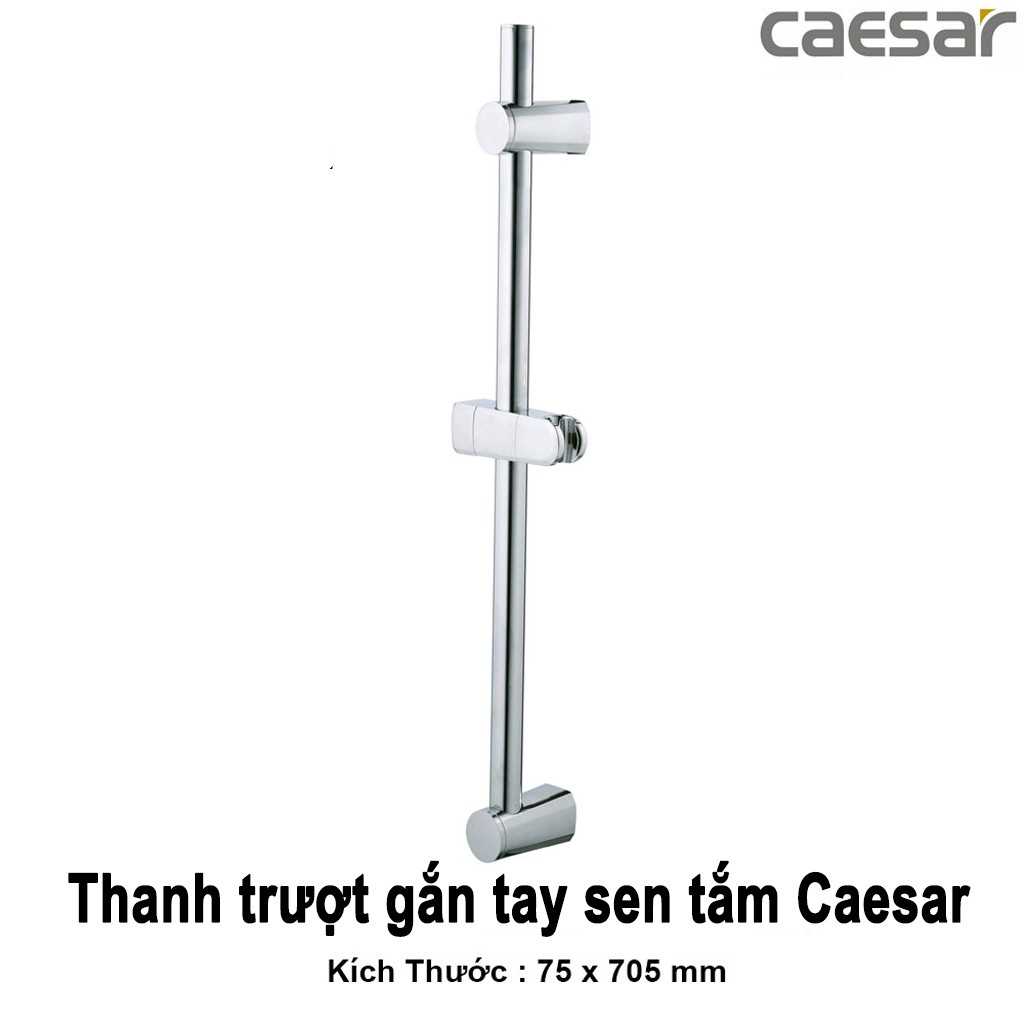 Thanh trượt gắn sen tắm Caesar, có thể điều chỉnh vị trí đặt tay sen, thanh trượt inox