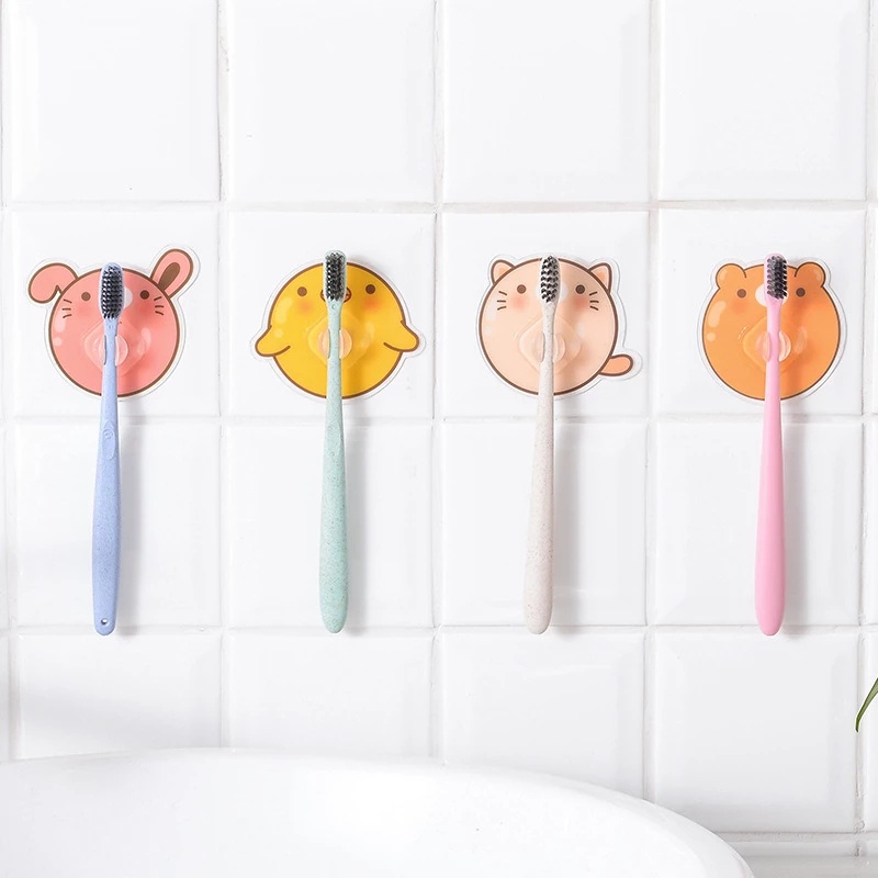 Móc Treo Bàn Chải Đánh Răng Tự Dính Mạnh Họa Tiết Hoạt Hình Đa Năng Chống Thấm Nước Siêu Bền