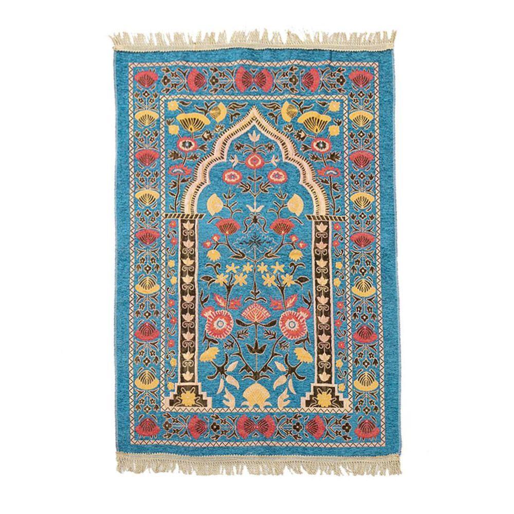YOLA Thảm Cầu Nguyện Bằng Polyester Dập Nổi Họa Tiết Eid Mubarak Trang Trí Nhà Cửa