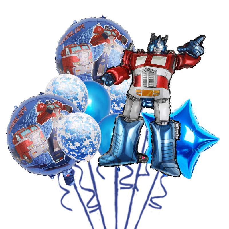 Bộ Bong Bóng Giấy Bạc Hình Robot Biến Hình Optimus Prime Bumblebee Trang Trí Tiệc Sinh Nhật Cho Bé