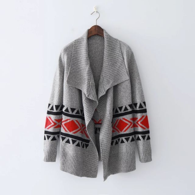 [Nhiều màu] Cardigan len cổ đổ họa tiết xuất Âu | BigBuy360 - bigbuy360.vn