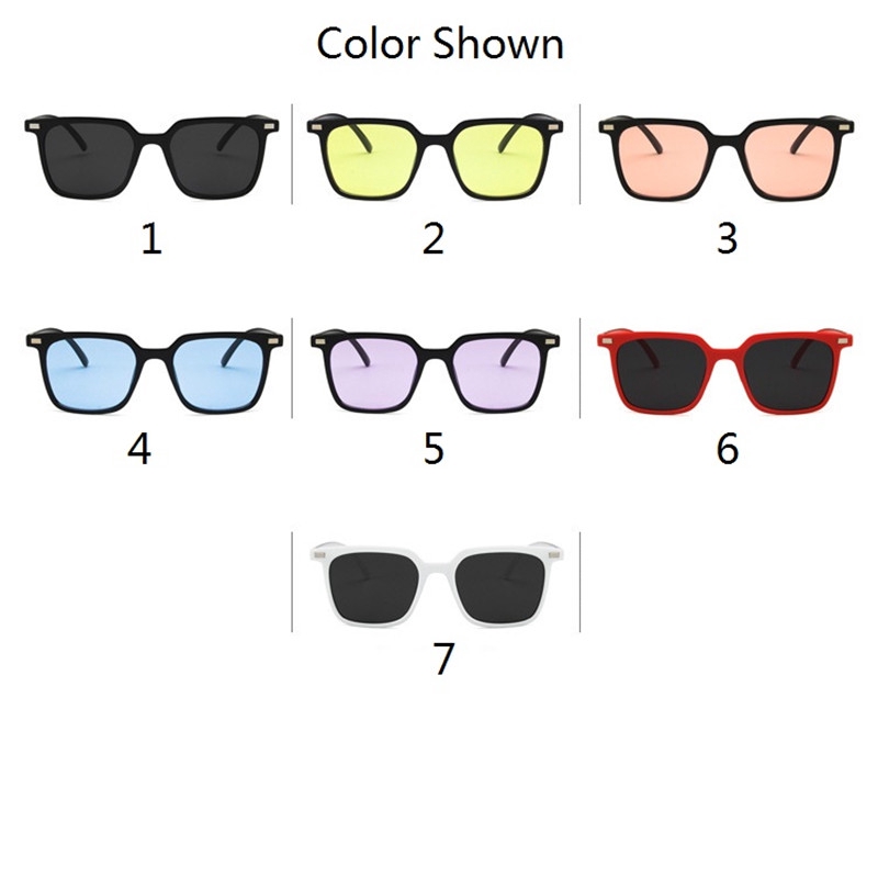 Kính mát hình vuông màu kẹo phong cách retro Hàn Quốc cho nữ