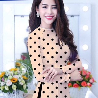 Vải áo dài chấm bi