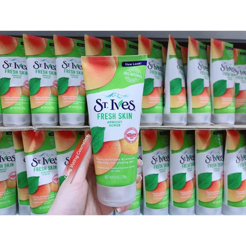 Sữa Rửa Mặt KIêm Tẩy Tế Bào Chết ST.IVES Fresh Skin Apricot Scrub hương mơ 170gr.