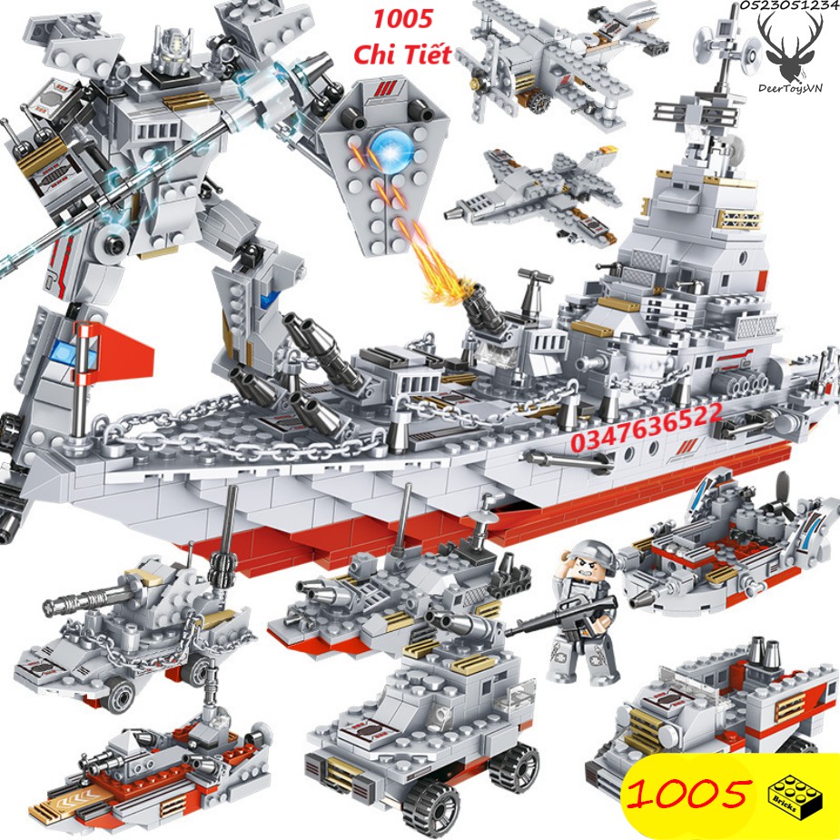 [1000CT-TÚI BÓNG] BỘ ĐỒ CHƠI XẾP HÌNH LEGO Chiến Hạm,Lắp Ghép TÀU CHIẾN,LEGO TÀU SÂN Bay, Lắp Ráp Robot