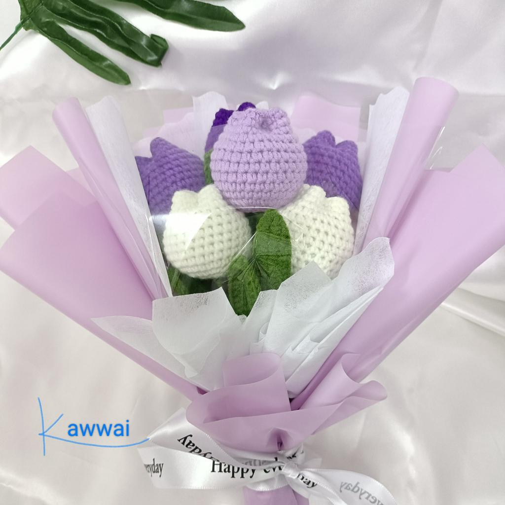 BÓ HOA LEN TULIP  - Handmade