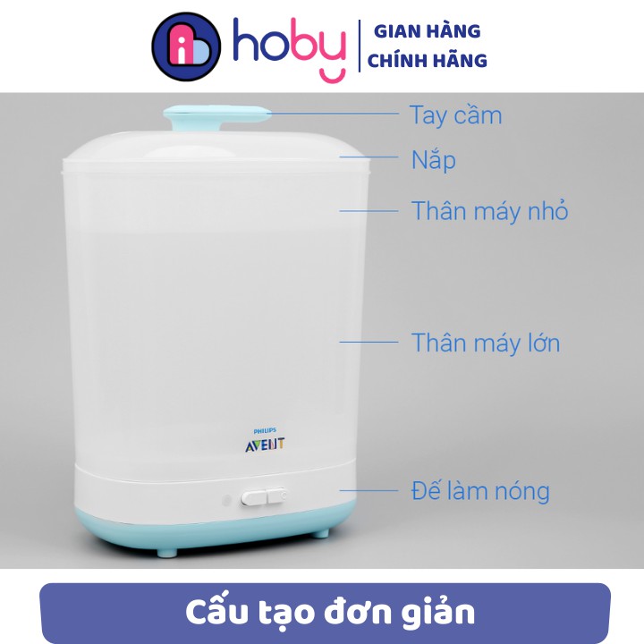 Máy tiệt trùng hơi nước 𝗔𝘃𝗲𝗻𝘁 2 in 1 - Tiệt trùng công nghệ mới. Bảo hành theo hãng 12 tháng [HOBY]