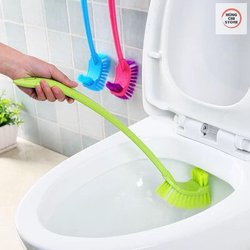 Bàn chải chà bồn cầu 2 đầu đa năng - chổi cọ toilet, cọ bồn cầu chùi rửa nhà tắm Thái Lan 63cm