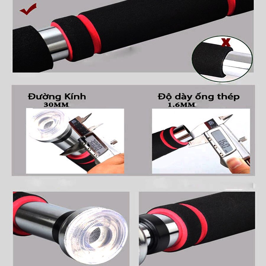 Thanh xà đơn nhiều cỡ đa năng gắn tường 60cm - 130 cm chất lượng cao