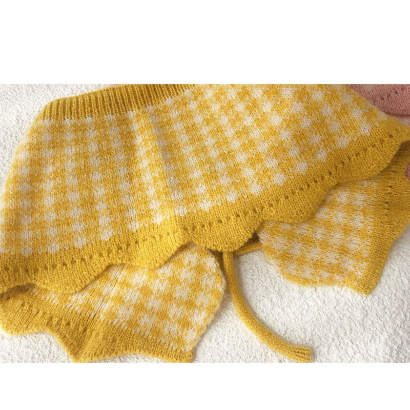 Khăn Choàng Cổ Dệt Kim Họa Tiết Kẻ Sọc Thời Trang Thu Đông Xinh Xắn Cho Bé Gái