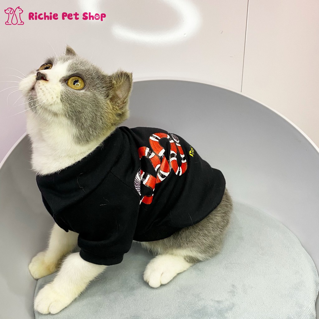 Quần áo thú cưng - Áo polo Guc ci rắn đỏ cho chó mèo
